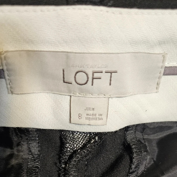 Ann Taylor Loft Julie Dress Pants Women's Size 8 Gray Black Wide Leg Mid Rise - Picture 5 of 6